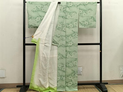 平和屋着物■上質な小紋 雲重ね花文 金彩 正絹 逸品 BAAX4932mz