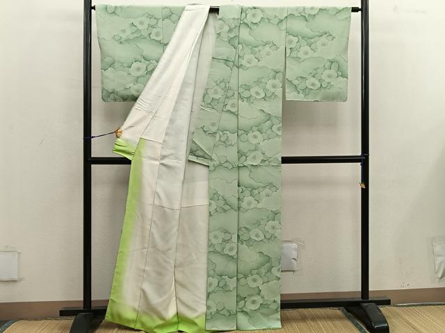 平和屋着物■上質な小紋 雲重ね花文 金彩 正絹 逸品 BAAX4932mz