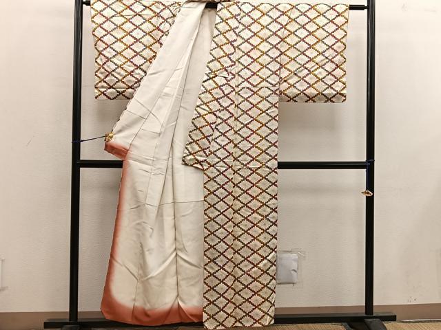 平和屋着物■上質な小紋 花菱文 正絹 逸品 BAAX4936mz