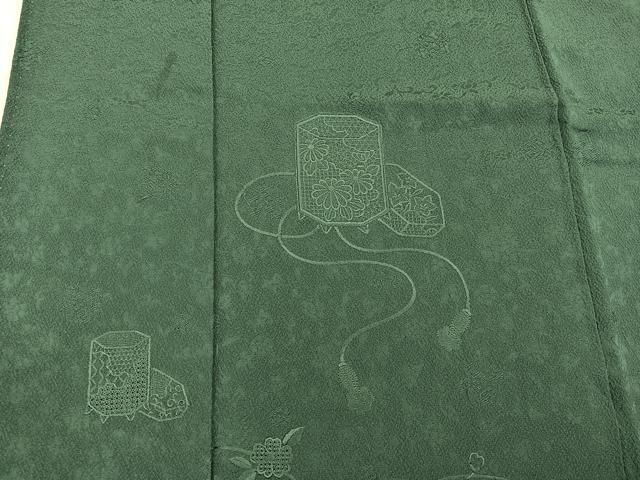 平和屋着物■無地絵羽訪問着 総刺繍 貝桶花文 虫襖色 正絹 逸品 BAAX4937mz