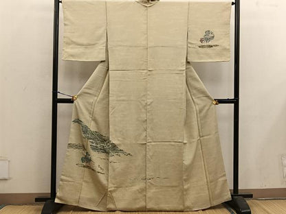 平和屋着物■訪問着 幾何学文様 ろうけつ染め 正絹 逸品 BAAX4938mz