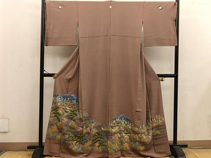 平和屋着物■豪華色留袖 風景文 金彩 正絹 逸品 BAAX4939mz