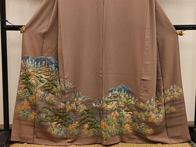 平和屋着物■豪華色留袖 風景文 金彩 正絹 逸品 BAAX4939mz