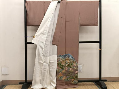 平和屋着物■豪華色留袖 風景文 金彩 正絹 逸品 BAAX4939mz