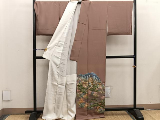 平和屋着物■豪華色留袖 風景文 金彩 正絹 逸品 BAAX4939mz