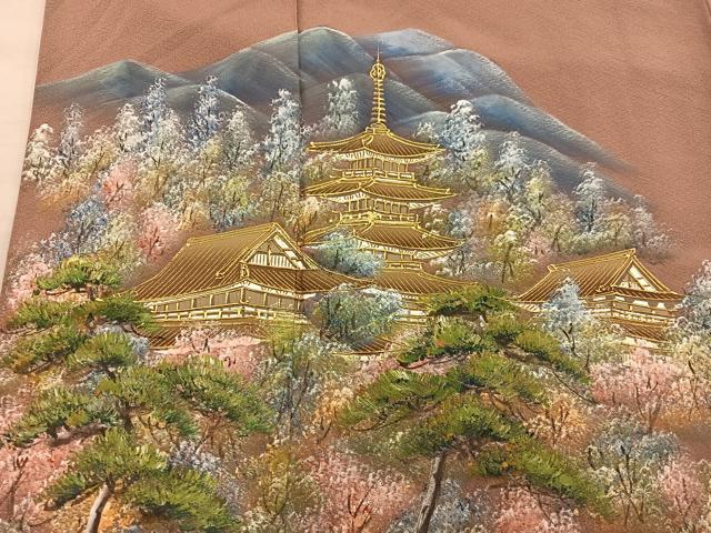 平和屋着物■豪華色留袖 風景文 金彩 正絹 逸品 BAAX4939mz