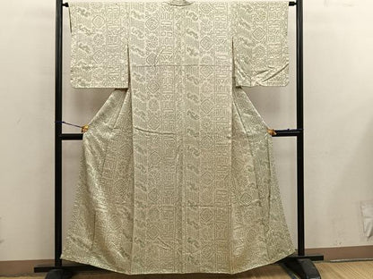 平和屋着物■上質な小紋 総絞り 幾何学文様 正絹 逸品 BAAX4940mz