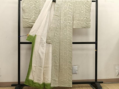 平和屋着物■上質な小紋 総絞り 幾何学文様 正絹 逸品 BAAX4940mz