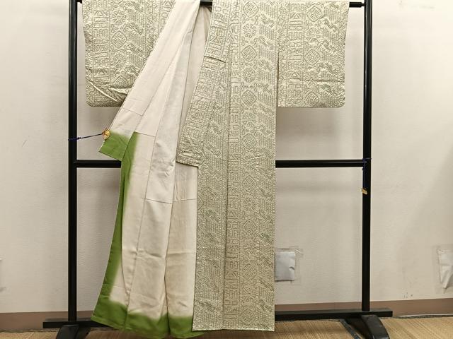 平和屋着物■上質な小紋 総絞り 幾何学文様 正絹 逸品 BAAX4940mz