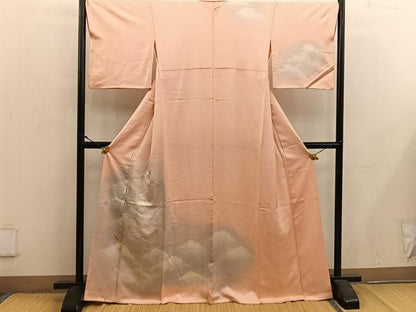 平和屋着物■訪問着 遠山文 銀糸 正絹 逸品 BAAX4941mz