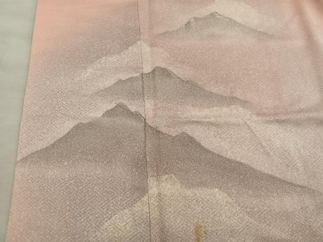 平和屋着物■訪問着 遠山文 銀糸 正絹 逸品 BAAX4941mz