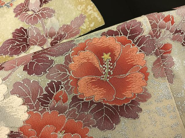 平和屋着物■豪華黒留袖 刺繍 草花文 銀彩 正絹 逸品 BAAX4947mz