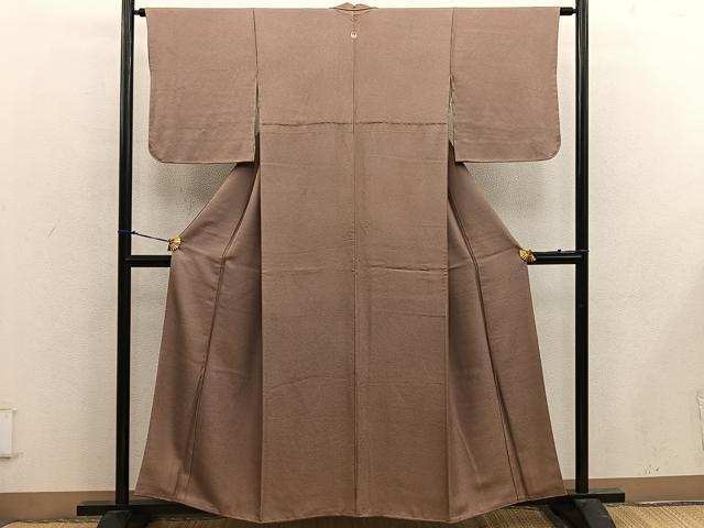 平和屋着物■上質な色無地 唐茶色 正絹 逸品 BAAX4949mz
