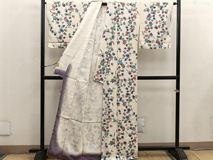 平和屋着物■上質な小紋 草花文 正絹 逸品 BAAX4950mz
