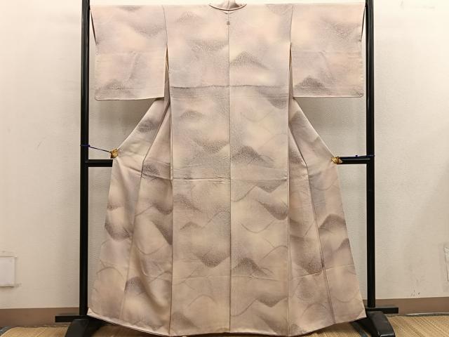 平和屋着物■上質な小紋 遠山文 暈し染め 正絹 逸品 BAAX4954mz