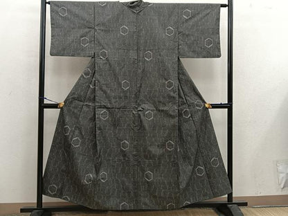 平和屋着物■上質な紬 亀甲文 正絹 逸品 BAAX4956mz