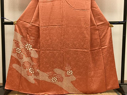 平和屋着物■訪問着 総絞り 草花文 正絹 逸品 BAAX4958mz