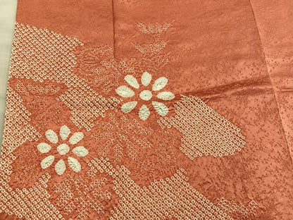 平和屋着物■訪問着 総絞り 草花文 正絹 逸品 BAAX4958mz