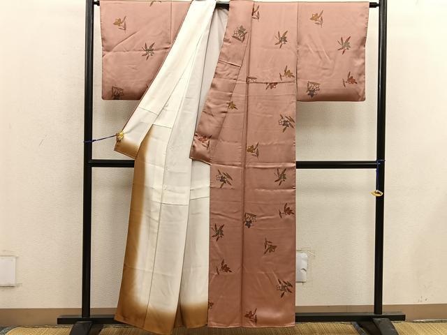 平和屋着物■上質な小紋 草花文 ろうけつ染め 正絹 逸品 BAAX4959mz