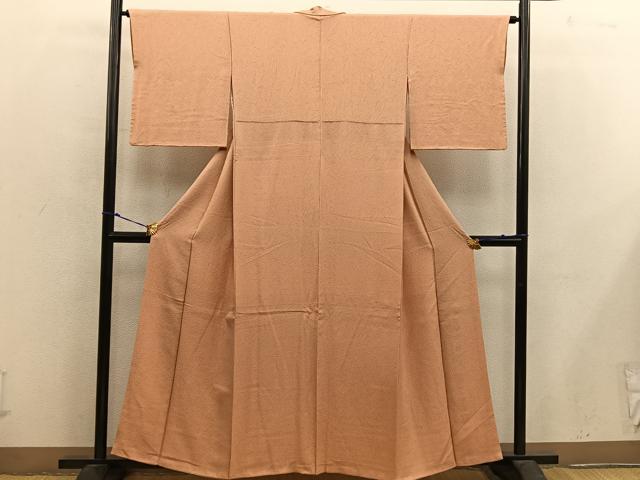 平和屋着物■上質な色無地 洒落柿色 正絹 逸品 BAAX4960mz
