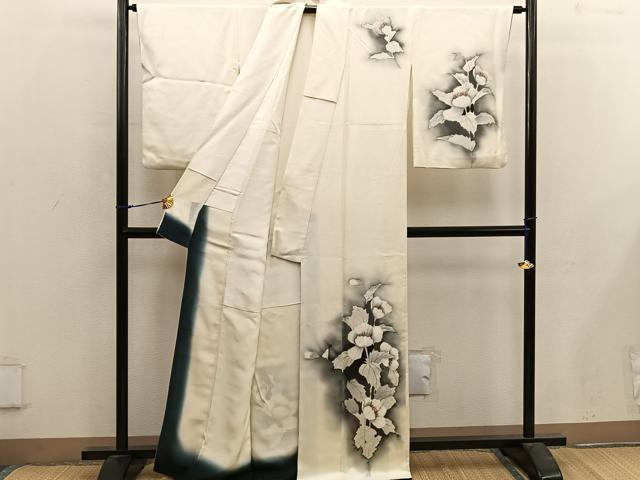 平和屋着物■訪問着 手描き 枝花文 暈し染め 正絹 逸品 BAAX4965mz