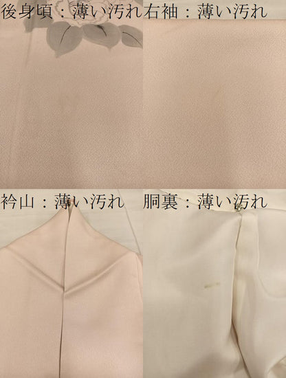 平和屋着物■訪問着 手描き 椿花文 正絹 逸品 BAAX4967mz