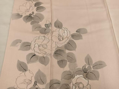 平和屋着物■訪問着 手描き 椿花文 正絹 逸品 BAAX4967mz