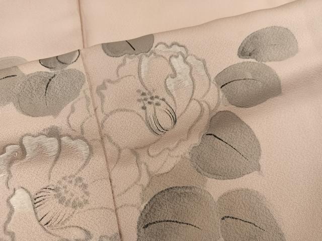 平和屋着物■訪問着 手描き 椿花文 正絹 逸品 BAAX4967mz
