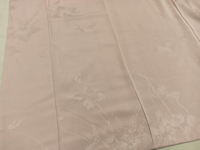 平和屋着物■上質な色無地 枝葉地紋 宍色 正絹 逸品 BAAX4975mz