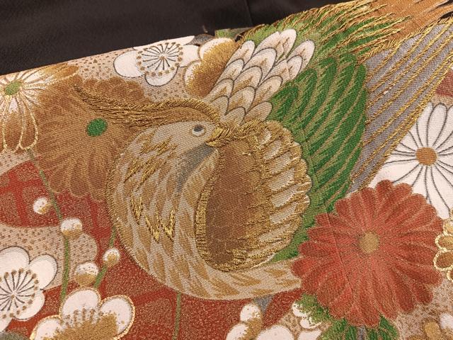 平和屋着物■豪華黒留袖 駒刺繍 花鳥文 金彩 洗える着物 BAAX4985mz