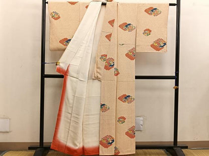 平和屋着物■上質な小紋 菊花文 正絹 逸品 BAAX4986mz
