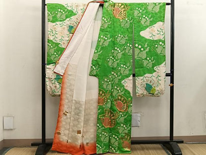 平和屋着物■豪華振袖 駒刺繍 絞り 舞蝶文 金彩 鈴乃屋扱い 正絹 逸品 BAAX4989mz