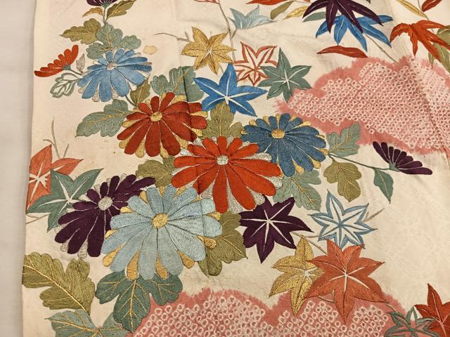 平和屋着物■豪華振袖 絞り 刺繍 菊花文 金銀糸 正絹 逸品 BAAX4992mz