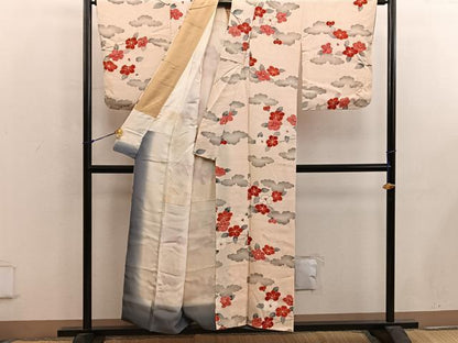 平和屋着物■上質な小紋 雲取り椿花文 金彩 正絹 逸品 BAAX4994mz