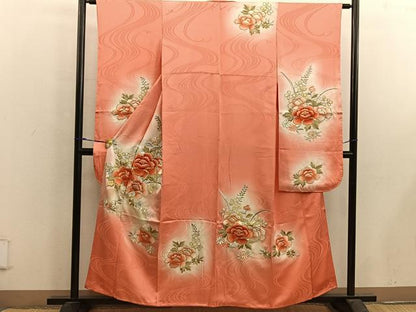 平和屋着物■豪華振袖 総刺繍 草花文 暈し染め 金銀糸 正絹 逸品 BAAX4995mz