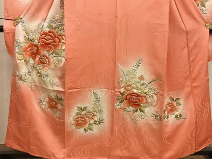 平和屋着物■豪華振袖 総刺繍 草花文 暈し染め 金銀糸 正絹 逸品 BAAX4995mz
