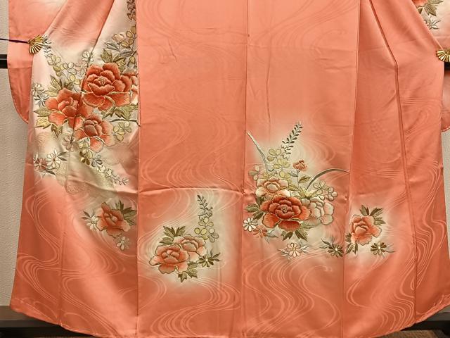 平和屋着物■豪華振袖 総刺繍 草花文 暈し染め 金銀糸 正絹 逸品 BAAX4995mz