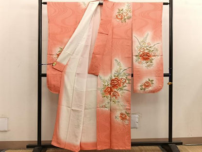 平和屋着物■豪華振袖 総刺繍 草花文 暈し染め 金銀糸 正絹 逸品 BAAX4995mz