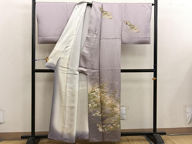 平和屋着物■訪問着　風景花文　金彩　正絹　逸品　BAAX4998mz