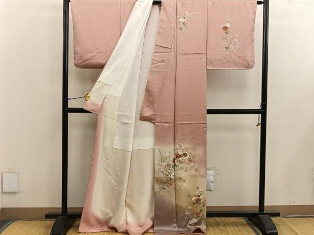 平和屋着物■訪問着 菊花文 暈し染め 金彩 正絹 逸品 BAAX4999mz