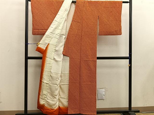 平和屋着物■大変加工の良い総絞り小紋 正絹 逸品 BAAX5000mz