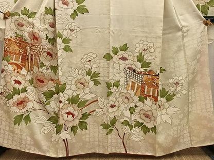 平和屋着物■豪華振袖 駒刺繍 御所車花文 金彩 正絹 逸品 BAAX5002mz