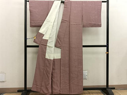 平和屋着物■上質な色無地 流水地紋 ときがら茶色 正絹 逸品 BAAX5003mz
