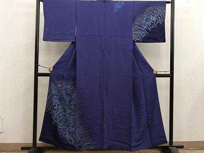 平和屋着物■中国三大刺繍　相良刺繍　訪問着　菊花文　金糸　正絹　逸品　BAAX5006mz