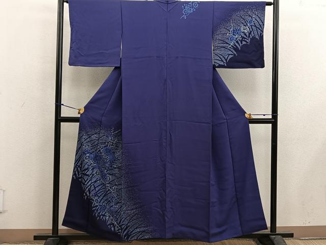 平和屋着物■中国三大刺繍　相良刺繍　訪問着　菊花文　金糸　正絹　逸品　BAAX5006mz
