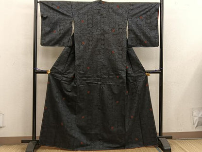 平和屋着物■本場大島紬　7マルキ　花鳥文　正絹　逸品　未使用　BAAX5007mz