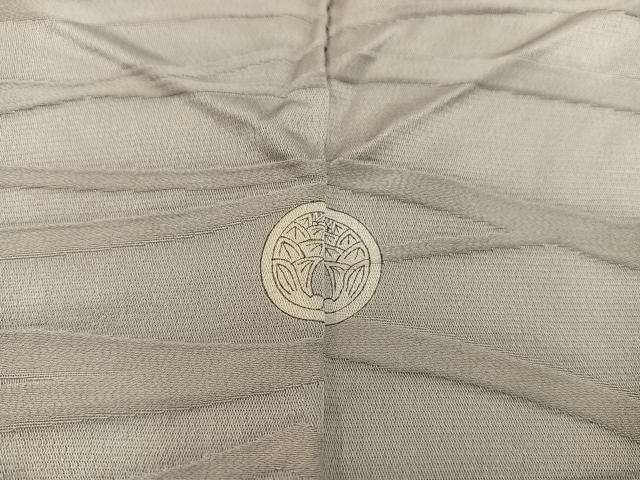 平和屋着物■上質な色無地 幾何学地紋 砂色 正絹 逸品 BAAX5019mz