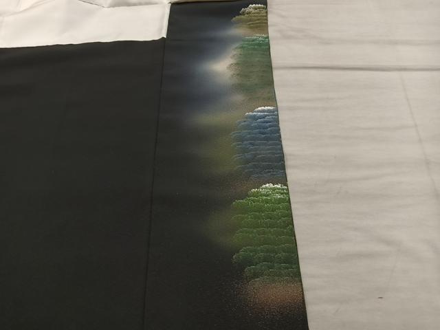 平和屋着物■豪華黒留袖 作家物 四季万葉 暈し染め 金彩 正絹 逸品 BAAX5022mz