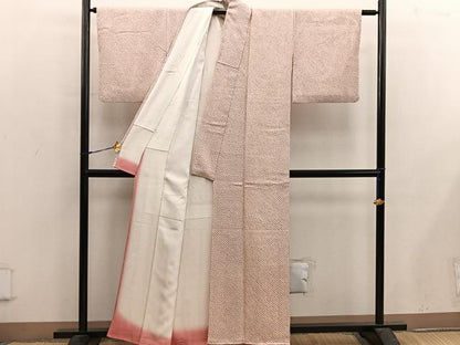 平和屋着物■大変加工の良い総絞り小紋　正絹　逸品　BAAX5023mz