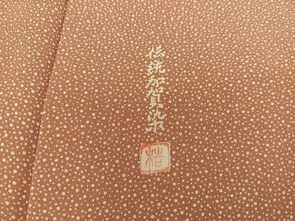 平和屋着物■訪問着　江戸小紋　作家物　伝統加賀染　幾何学文様　正絹　逸品　BAAX5024mz